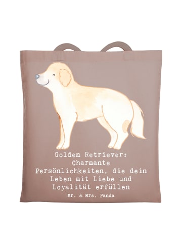 Mr. & Mrs. Panda Laptoptasche Golden Retriever Charme mit Spruch in Braun Pastell