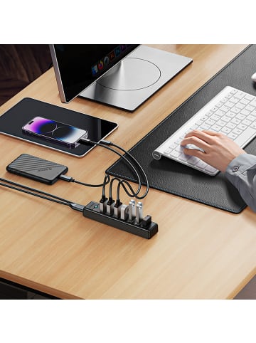Orico Hub PW7U-U3 7x USB-A 3.0 + USB-C 5V/3A 1m