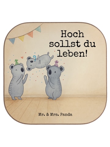 Mr. & Mrs. Panda Glas-Untersetzer Koalas Geburtstag Design mit S... in Weiß