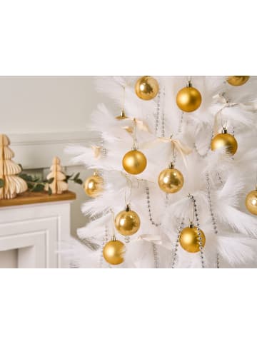 Beliani 60er-Set Weihnachtsbaumkugeln FEGEN in Gold