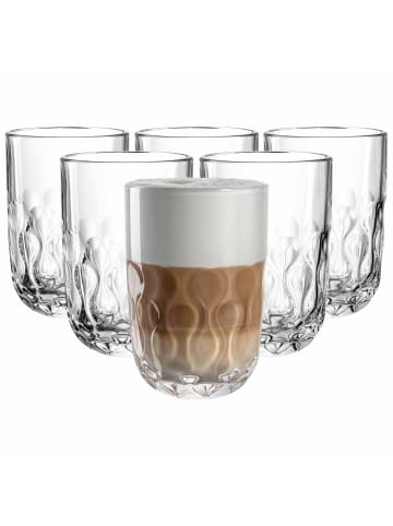 LEONARDO 6er Set Latte Macchiato Gläser (2) Gocce 390 ml transparent in transparent