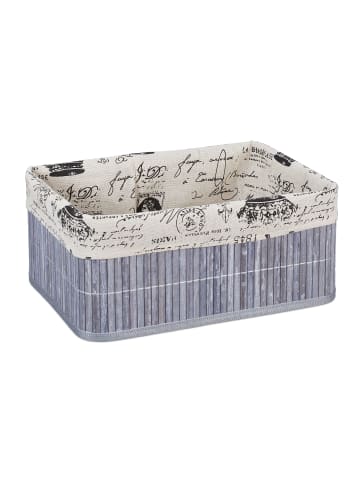 relaxdays 4 x Aufbewahrungskorb in Grau - (B)38 x (H)16,5 x (T)28,5 cm