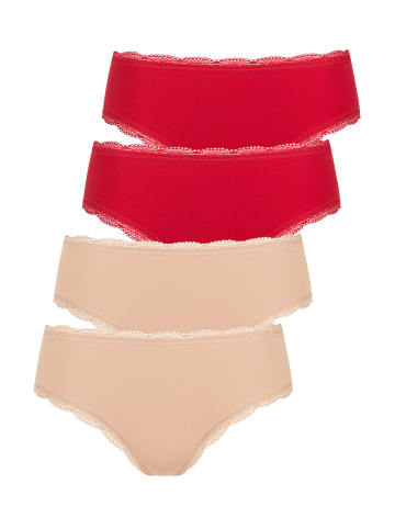 Lisca 4er Pack Brasilslip in pearl shell-red