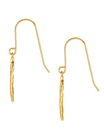 Glanzstücke München Ohrringe Feder aus Sterling Silber in gelbgold