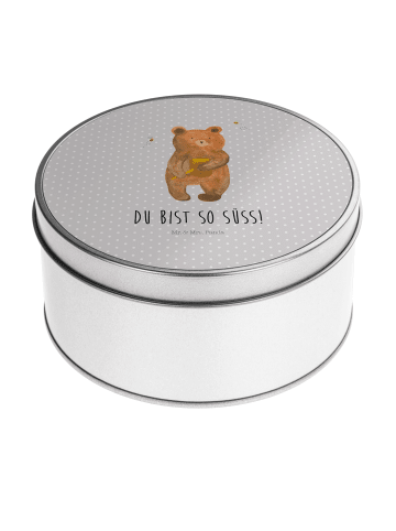 Mr. & Mrs. Panda Aufbewahrungsbox Bär Honig mit Spruch in Grau Pastell