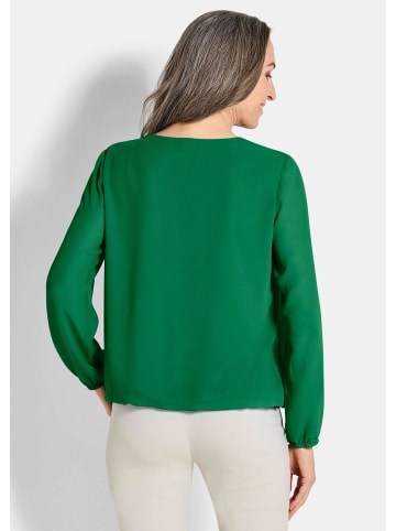 GOLDNER Elegante Bluse aus Chiffon in grün