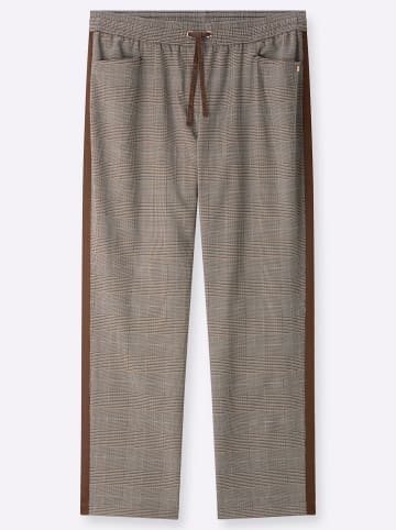 sheego Hose in schoko-cognac-kariert