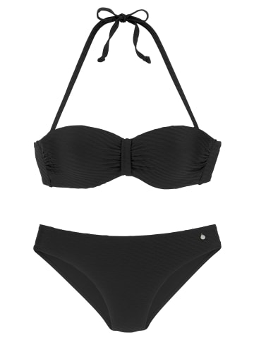 S. Oliver Bügel-Bandeau-Bikini in schwarz