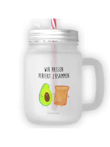 Mr. & Mrs. Panda Einmachglas Avocado Toast mit Spruch in Transparent