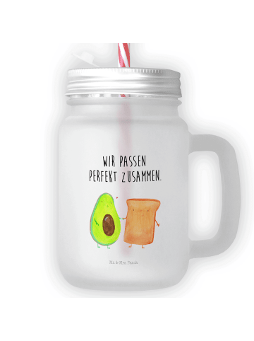 Mr. & Mrs. Panda Trinkglas Mason Jar Avocado Toast mit Spruch in Transparent