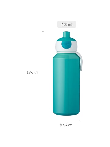 Mepal Pop-Up Trinkflasche + Flip-Up Ersatzdeckel Campus 400 ml in Cool Blue