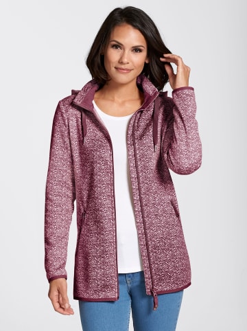 WITT WEIDEN Strickfleece-Jacke in bordeaux-weiß-gemustert