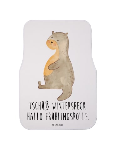 Mr. & Mrs. Panda Fahrer Autofußmatte Otter Bauch mit Spruch in Weiß
