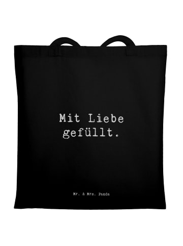 Mr. & Mrs. Panda Umhängetasche Spruch Tragetasche Liebe mit Spruch in Schwarz