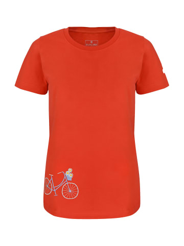 elkline T-Shirt Flower Bike in mandarin