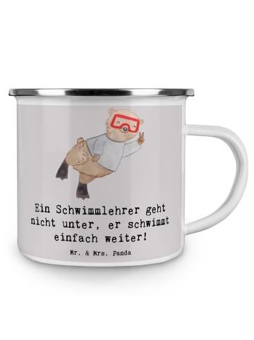 Mr. & Mrs. Panda Haferl Schwimmlehrer Motivation mit Spruch in Grau Pastell