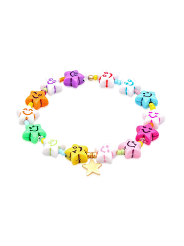 Elli Armband 925 Sterling Silber mit Smiling Face, Smiling Face, Sterne, Stern in Gold