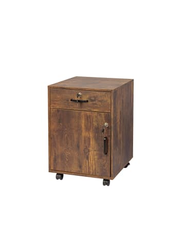 relaxdays Rollcontainer in Vintagebraun - (B)40 x (H)57 x (T)40 cm