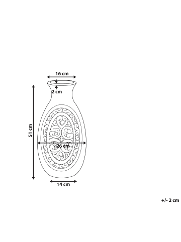 Beliani Dekovase MEGARA in Grau - (W) 26 x (H) 51 x (L) 26 cm
