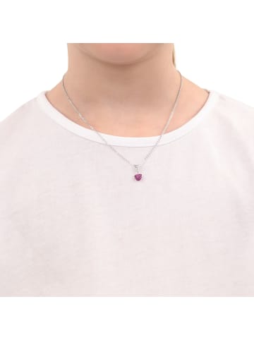 Amor Kette mit Anhänger Silber 925, rhodiniert in Pink