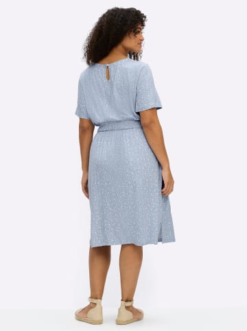 sheego Kleid in bleu-ecru-bedruckt