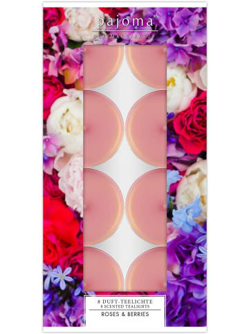 Pajoma pajoma® Teelichter 8 Stück Roses Berries Duft Aluhülle Brenndauer 4 Stunden