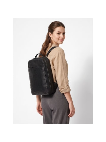Jost Glasgow Daypack RFID Schutz Leder 44 cm Laptopfach black