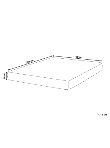 Beliani Matratze CUSHY in Weiß/Grau - (W) 180 x (H) 20 x (L) 200 cm