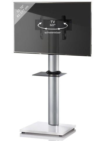 VCM  Universal TV Fernseh Ständer Standfuß Alu Onu ZW in Weißlack
