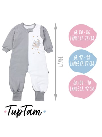 TupTam Baby Schlafsack mit Beinen und Ärmel ganzjährig in grau/gelb