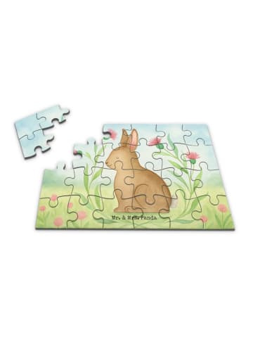 Mr. & Mrs. Panda Puzzle Hase Sitzen Design ohne Spruch in Weiß