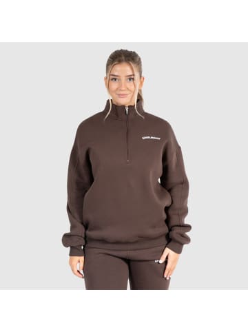 SMILODOX Half Zip Sweatshirt Teresita in Braun