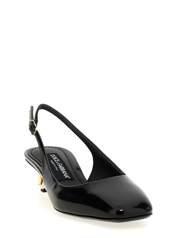Dolce & Gabbana Schwarz Kalbsleder Mittel Absatz Pumps