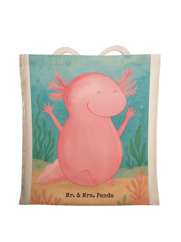 Mr. & Mrs. Panda Tragetasche Axolotl Hurra Design ohne Spruch in Weiß