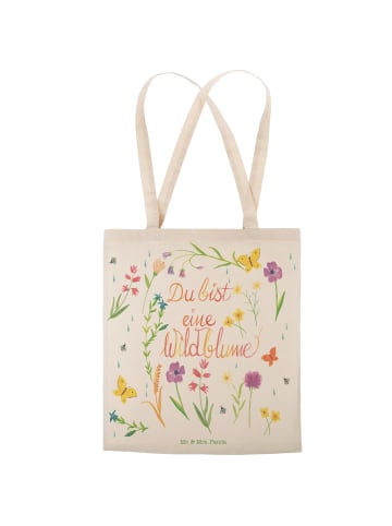 Mr. & Mrs. Panda Tote Bag Du bist eine Wildblume mit Spruch in Bunt