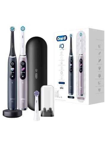 Oral-B Elektrische Zahnbürste "iO Series 9 + 2. Handstück & Reiseetui" in Schwarz/Rose