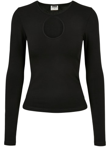 Urban Classics Urban Classics Damen Ladies Organic Keyhole Longsleeve in black