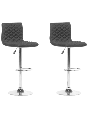 Beliani 2-tlg Drehhocker ORLANDO in Schwarz/Silber