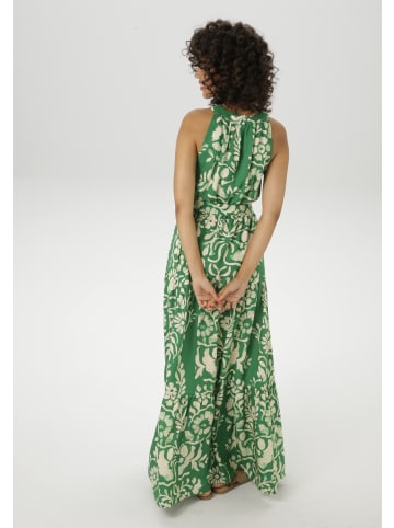 Aniston CASUAL Sommerkleid in grün-hellbeige