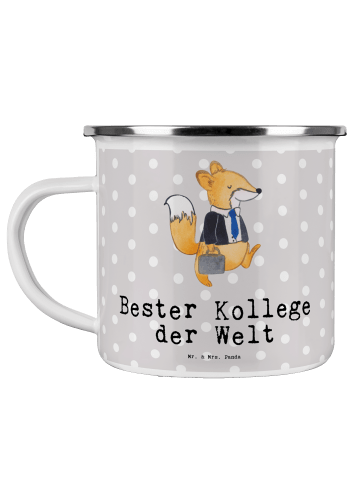 Mr. & Mrs. Panda Tasse Camping Fuchs Bester Kollege der Welt mit... in Grau Pastell