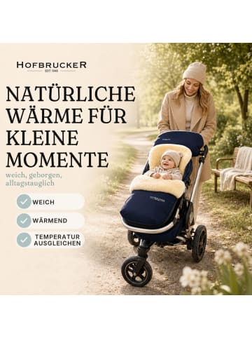 Hofbrucker Lammfell-Fußsack Putzi für Kinderwagen und Buggy in Navy Blue