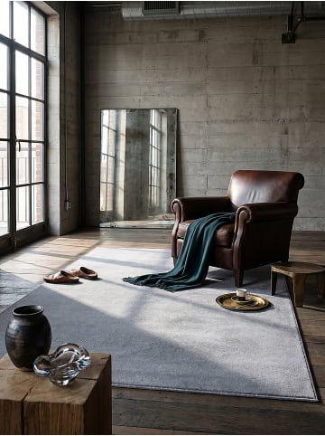 KADIMA DESIGN Kurzflorteppich Uni Antirutsch pflegeleicht Wohnzimmer Schlafzimmer in Grau