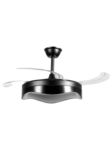 Beliani 2-tlg Deckenventilator mit Licht ETONIA in Schwarz/Transparent/Weiß