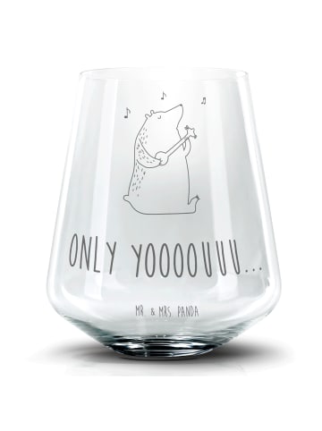 Mr. & Mrs. Panda Blümchentail Glas Bär Gitarre mit Spruch in Transparent