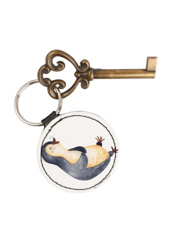 Mr. & Mrs. Panda Anhänger Pinguin Lachen ohne Spruch in Weiß