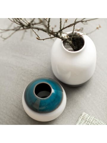 like. by Villeroy & Boch Vase Drop Lave Home 12,8 cm weiß-blau in weiß-blau