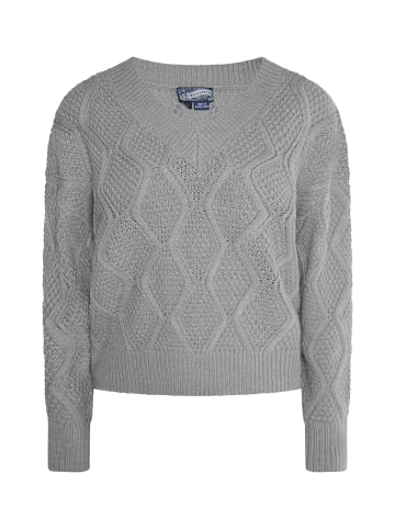 DreiMaster Damen Strickpullover in Grau Melange