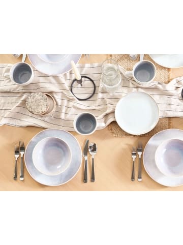 Beliani 8er-Set Teller und Schüsseln SESAME in Grau