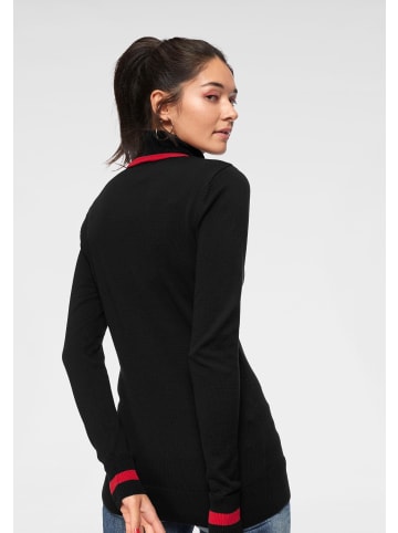 AJC Rollkragenpullover in schwarz-rot