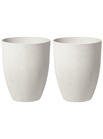 Beliani 2-tlg Outdoor Blumentopf CROTON in Weiß